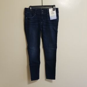 NWT Hollister Y2K Dark Beach Wash Crop Denim Jeans Casual Skinny Hipster Sz 7